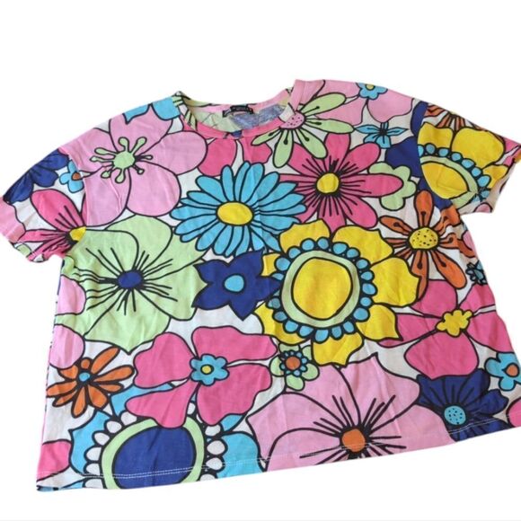 nwot Zara floral cotton tee size S - Picture 1 of 4
